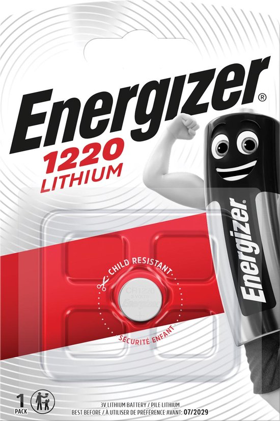 BATTERIJ LITHIUM 3V 1S REF:CR1220 ENERGIZER