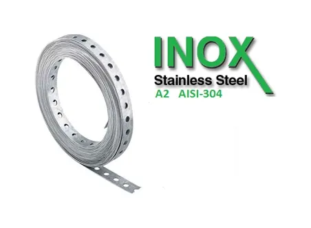 ROESTVRIJSTAAL A2 BANDIJZER GEPERF. 12 MM 10 MTR.