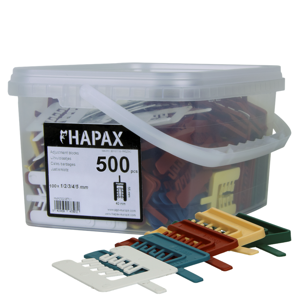 HAPAX ASSORTIMENT UITVULPLAATJES 40X55/500ST REF:HAP052N00SET02M PGB