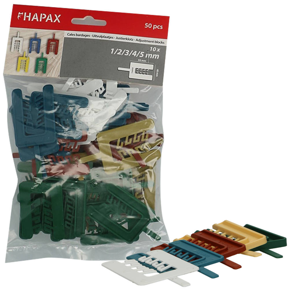 HAPAX UITVULPLAATJES 1-2-3-4-5MM/50ST REF:HAP052N0000600055A PGB