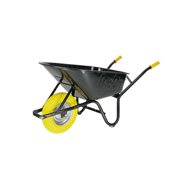 KRUIWAGEN RONDNEUS 90L ZWART + GEEL WIEL RS802-KG REF:KX10LLAKG