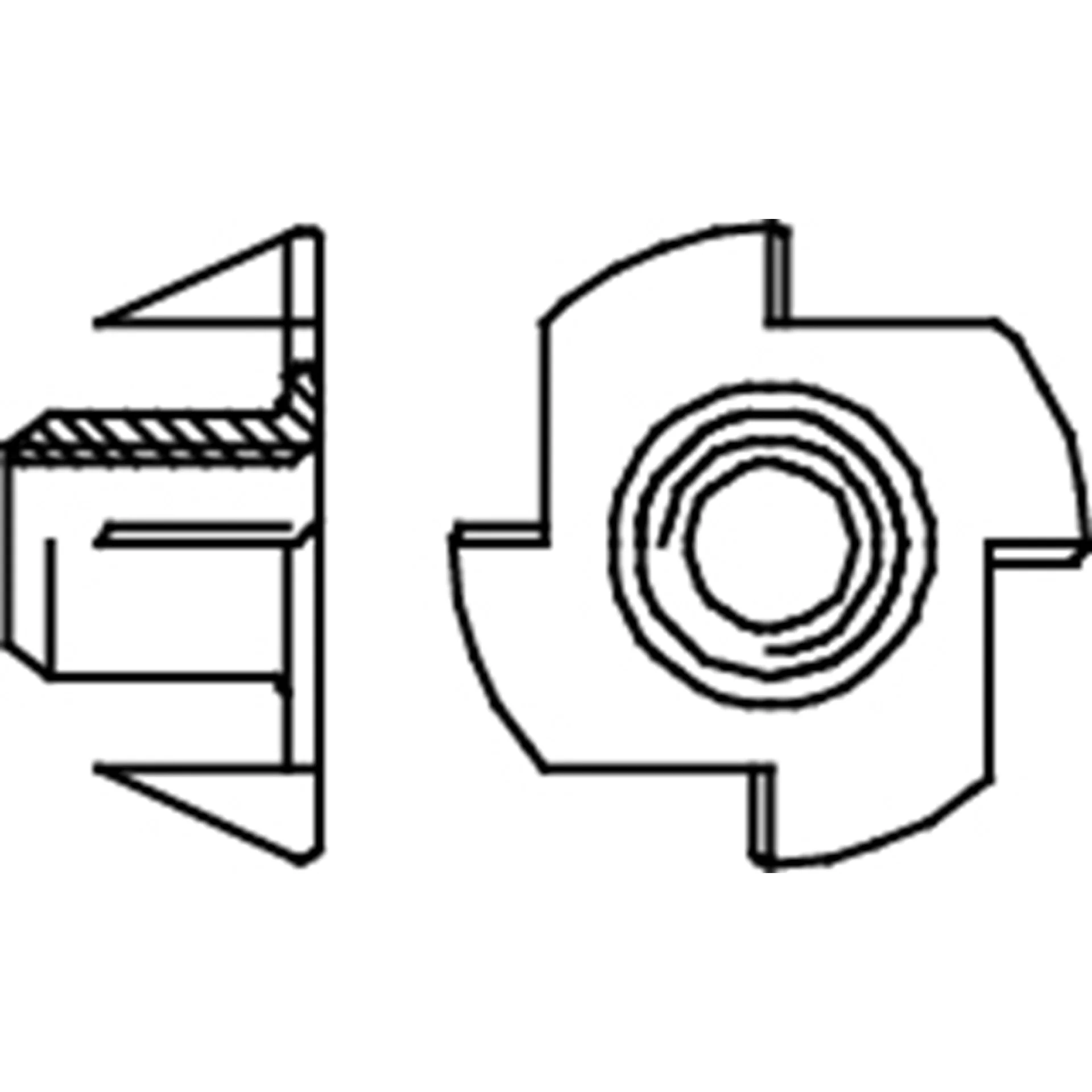 INSLAGMOER HOUT M6X19X9 ZN/BL./4ST REF:MM10IM060009Z PGB