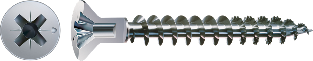 SPAX-S 4,5X50 VERZONKEN KOP FREESRIBBEN KOPBORING 2,5MM KRUIS Z2 VOLDRAAD WIROX 500ST