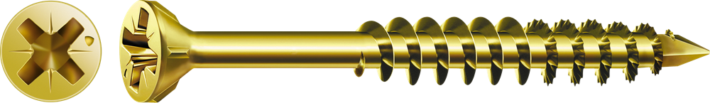 SPAX-S 3,5X40 GLASLIJSTSCHROEF VERZONKEN KOP FREESRIBBEN KRUIS Z2 DEELDRAAD CUT YELLOX 200ST