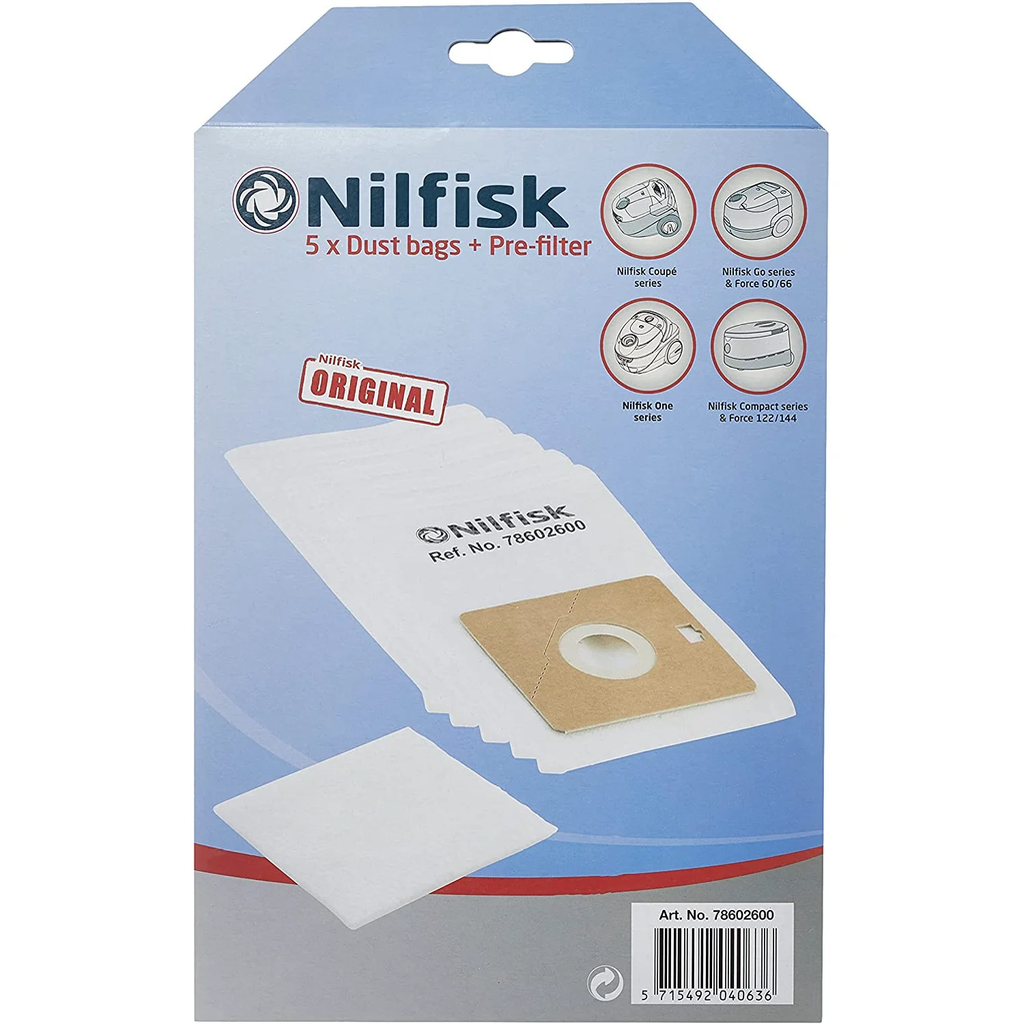 NILFISK GO SYNTH. STOFZAKKEN (5ST) REF:78602600