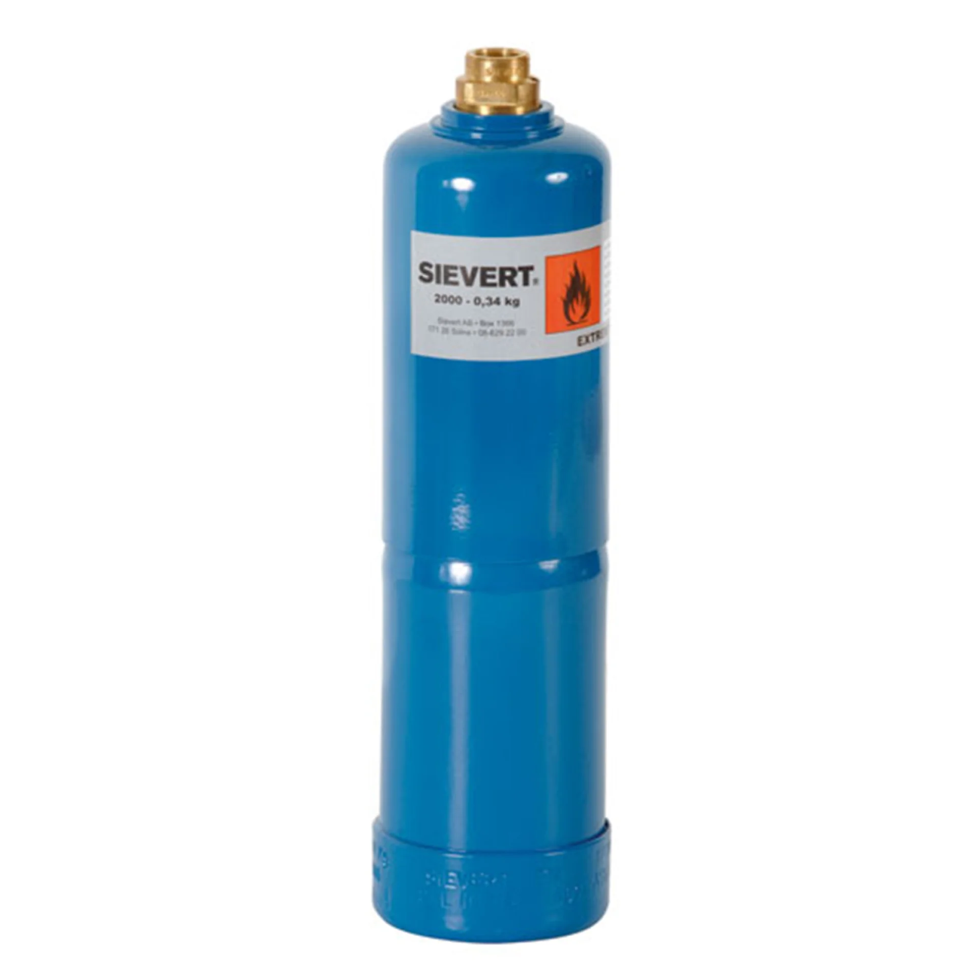 GASFLES INH.340GR ZONDER KRAAN ZONDER HAAK GEVULD