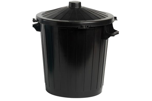 VUILBAK + DEKSEL 80L PVC ZWART REF:344642 DUBOIS