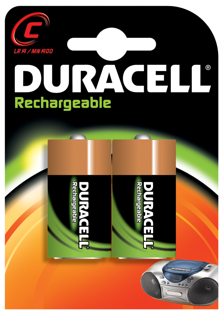 HERLAADBARE BATTERIJ C HR 14 2200MAh 1.2V REF:163760031 DURACELL