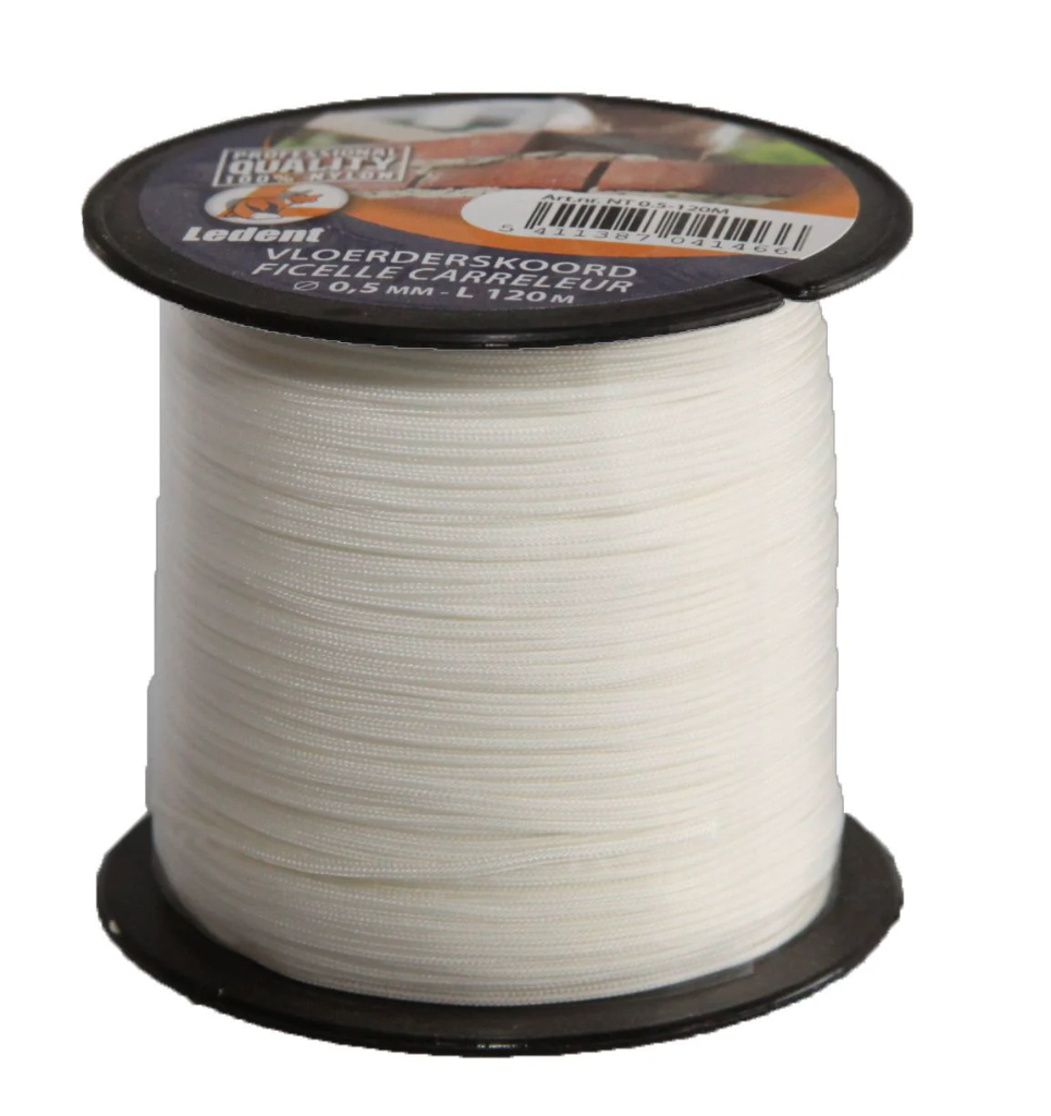 GEVLOCHTEN NYLON TOUW 0,5MM 120M WIT REF:NT 0.5-120M LEDENT