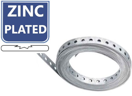 VERZINKT BANDIJZER GEPERF. RECHTE BAND 12MM 10MT REF:MRVRRWT-EP08012-010M WEDI