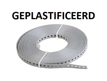 GEPLASTIFICEERD BANDIJZER GEPERFOREERD RECHTE BAND 14 MM 10 MT REF:MRGRRWT-EP08014-010M WEDI