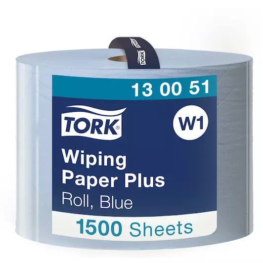 130051 TORK POETSPAPIER WIPING PAPER+ BLUE W1 REF: 6130051