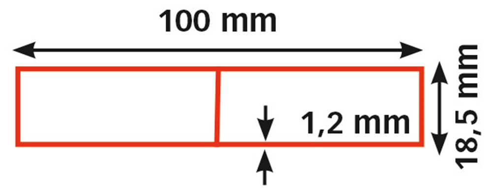 ALU RIJ 100X18.5X1.2MM / 150CM REF:QA 600150 PREMIUM ALU