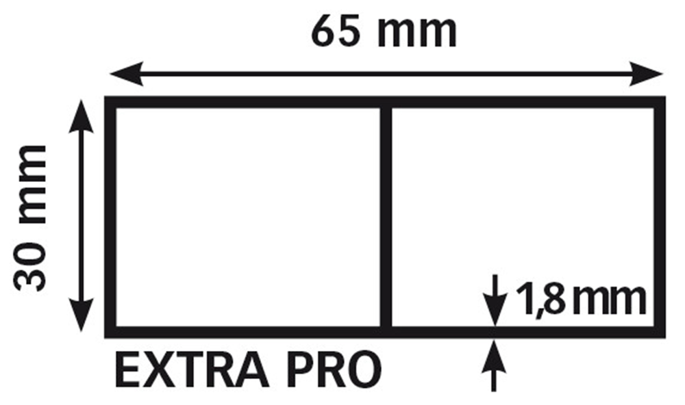 ALU RIJ 65X30 EXTRA PRO 1.8MM / 100CM REF:QA 318100 PREMIUM ALU
