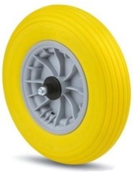 LEKVRIJE KRUIWAGENWIEL - BAND MET AS PNR400X90-Ø10 HL129 GEEL REF:00301531KK TENTE