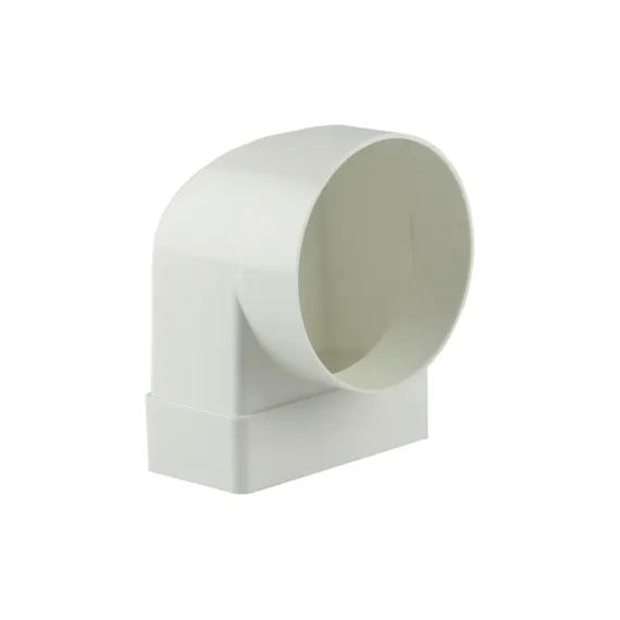 PVC HOEKVERBINDING PLAT/ROND 90° 7017 Ø100 WIT REF:11995 RENSON