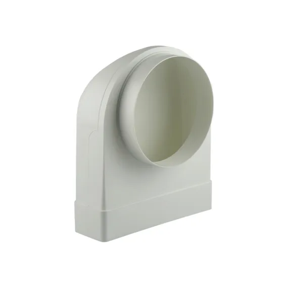 PVC HOEKVERBINDING PLAT/ROND 90° 7017 Ø150 WIT REF:11002 RENSON