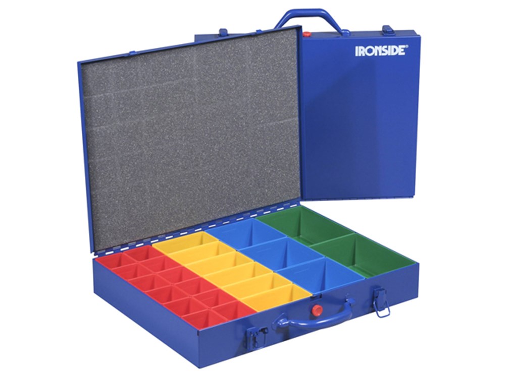 KOFFER METAAL BLAUW 23VAKKEN 440X355X66MM IR191102