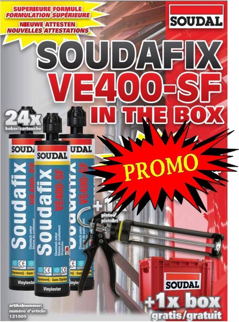 PROMOBOX SOUDAFIX VE400-SF IN THE BOX 24ST REF:121009 SOUDAL