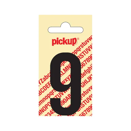 CIJFER '9' 60MM ZELFKLEVEND ZWART 310020609 PICKUP
