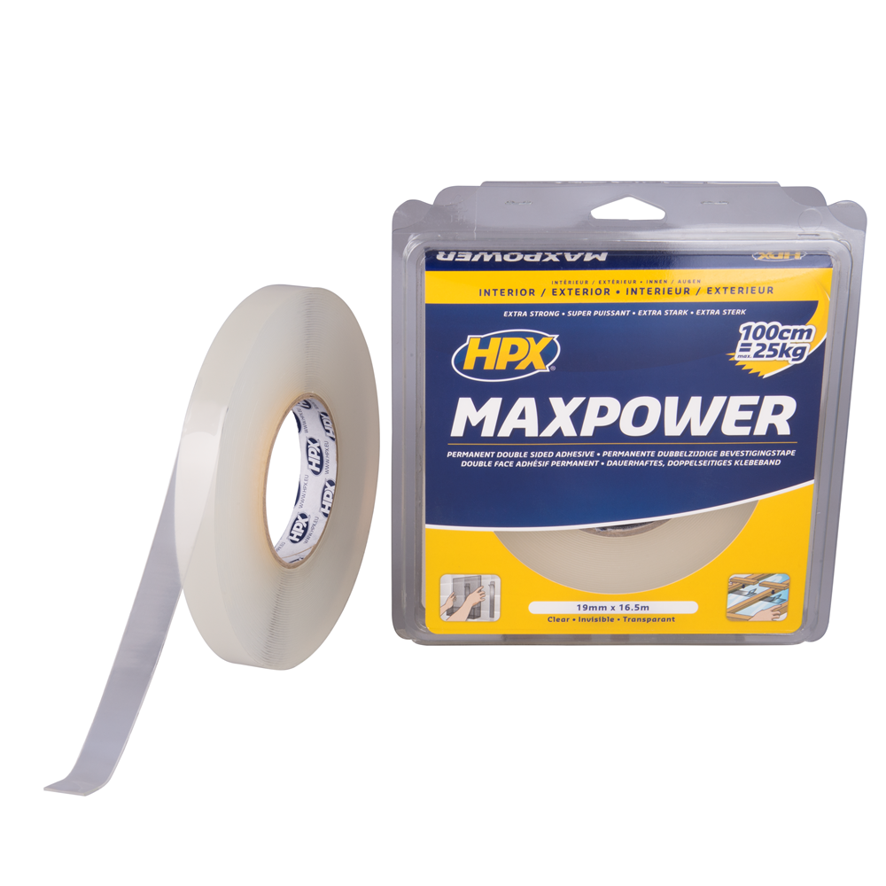 HT1916 Max Power Transparent bevestigingstape - 19mm x 16,5m