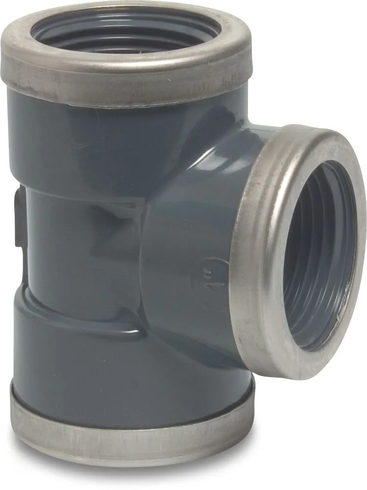 PVC T-STUK 90+RVS RING 3/4'' REF:0100307 BOSTA