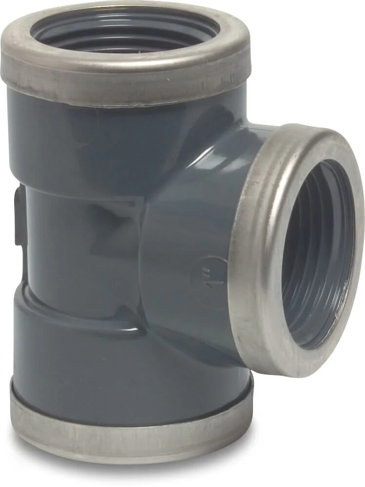 PVC T-STUK 90+RVS RING 1 1/4'' 0100309 BOSTA