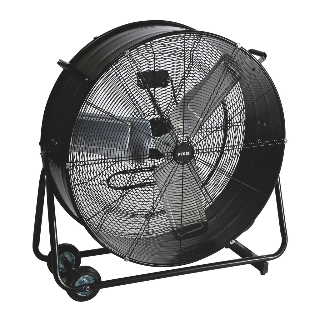 ZWARTE METALEN  DRUM VLOERVENTILATOR MET DIAMETER VAN 75 CM REF: CFAN0475 PEREL