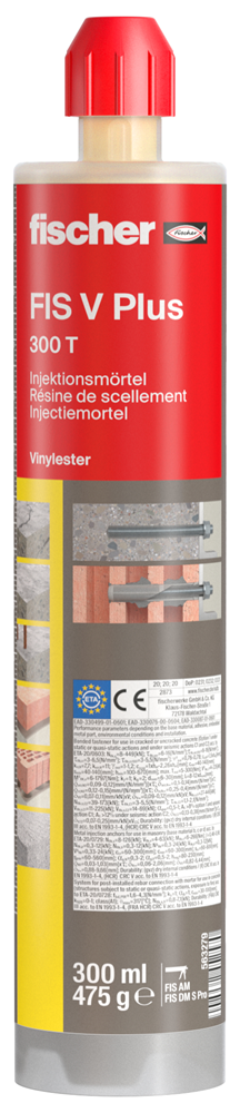 FIS V PLUS 300 T INJECTIEMORTEL + 2 MENGTUITEN REF:563279 FISCHER