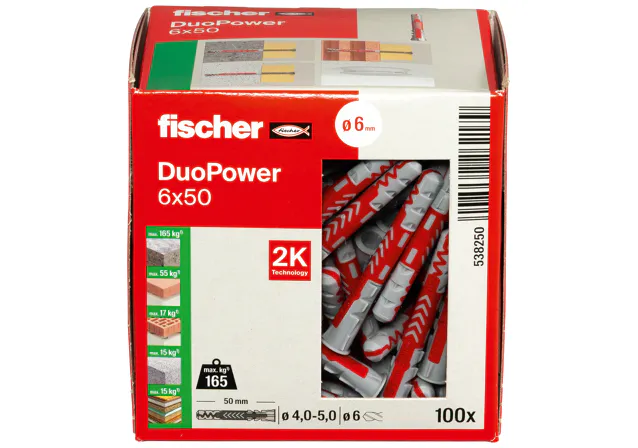 DUOPOWER 6X50 (100 STUKS) REF:538250 FISCHER