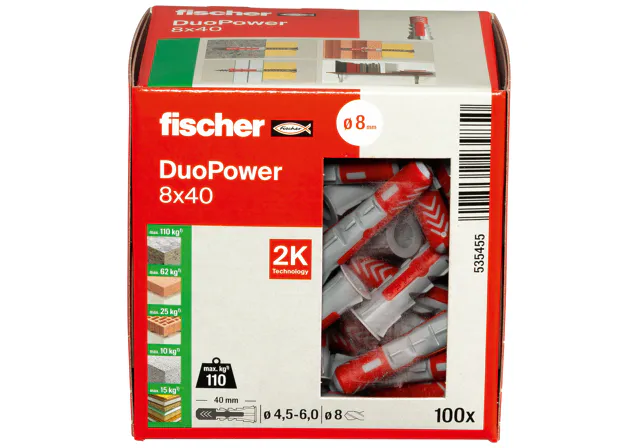 DUOPOWER 8X40 (100 STUKS) REF:535455 FISCHER