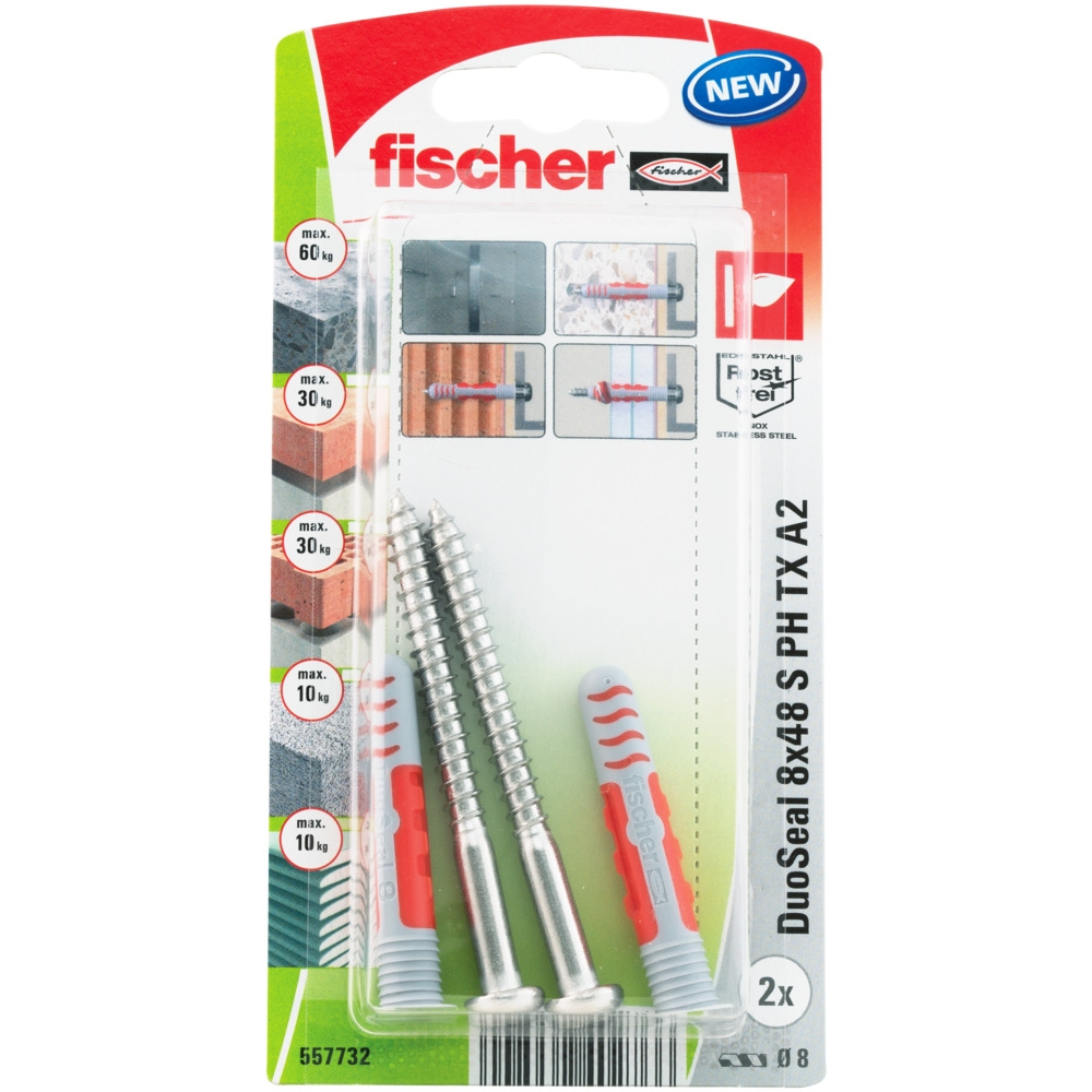 DUOSEAL 8X48 S PLUG/SCHROEF A2 K NV REF:557732 FISCHER
