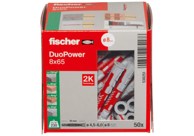 DUOPOWER 8X65 (50 STUKS) REF:538251 FISCHER