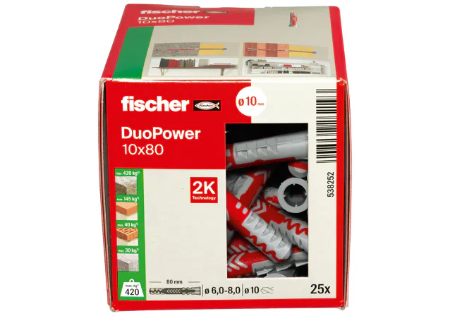 DUOPOWER 10X80 (25 STUKS) REF:538252 FISCHER