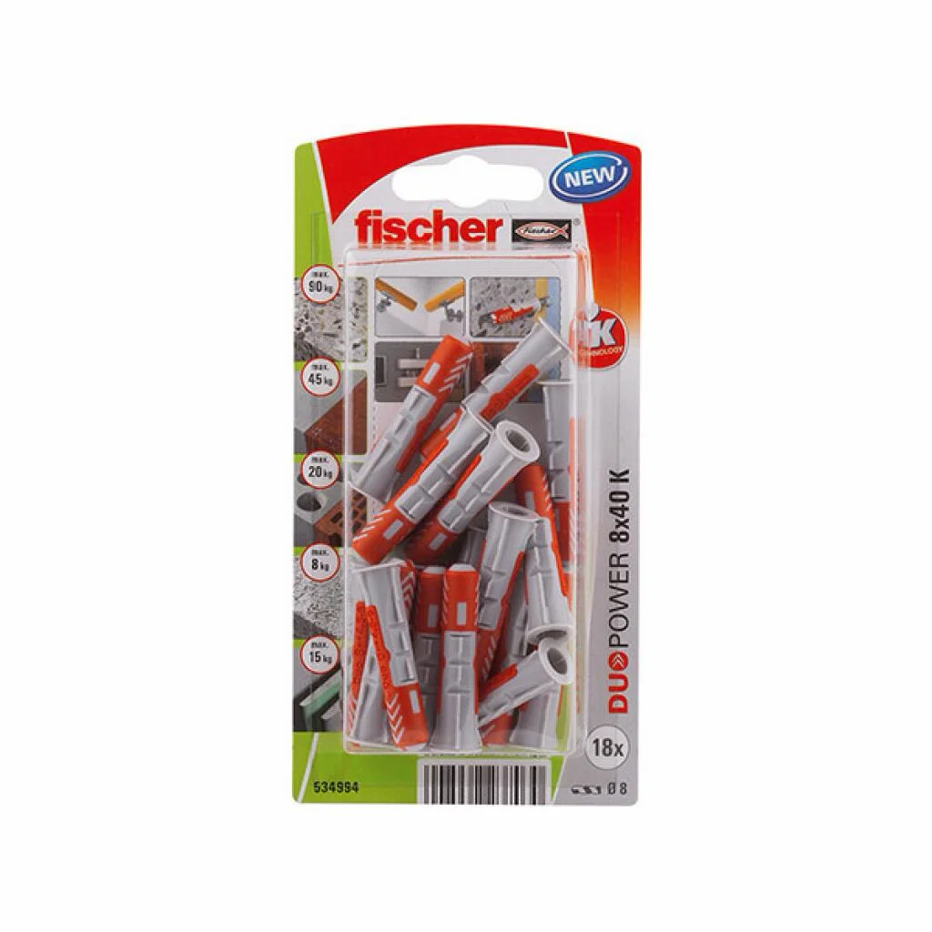 DUOPOWER 8X40 K NV (18 STUKS) REF:534994 FISCHER
