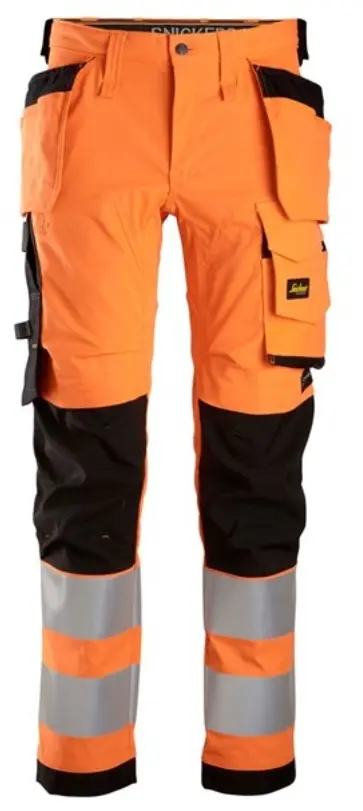 WERKBROEK MET HOLSTERZAKKEN KLASSE 2 AW HV REF:6243 SNICKERS WORKWEAR