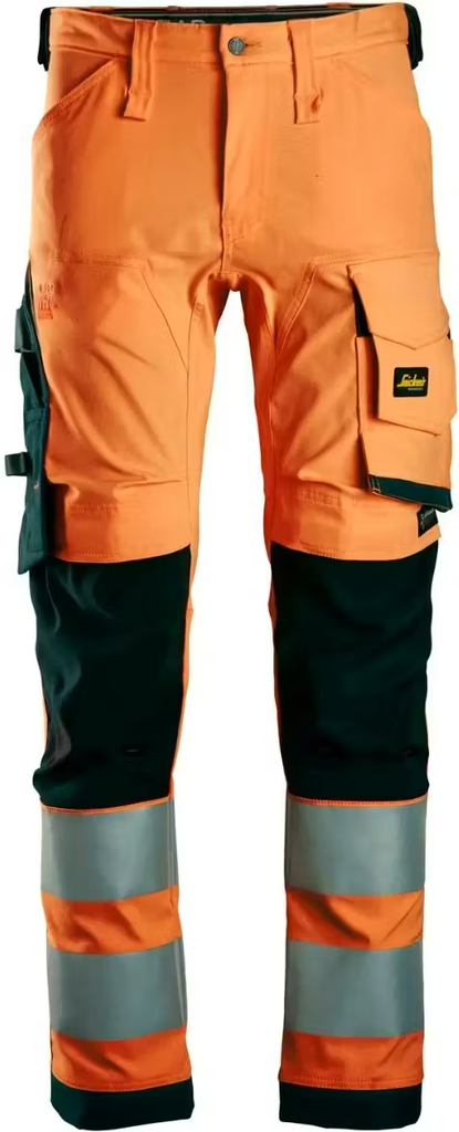 HV CL 2 STRETCH TROUSERS HIGH-VIS REF:6343 SNICKERS WORKWEAR