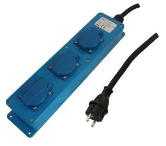STEKKERBLOK 3-VOUDIG 3x2.5MM² 5M IP44 BLAUW 102344