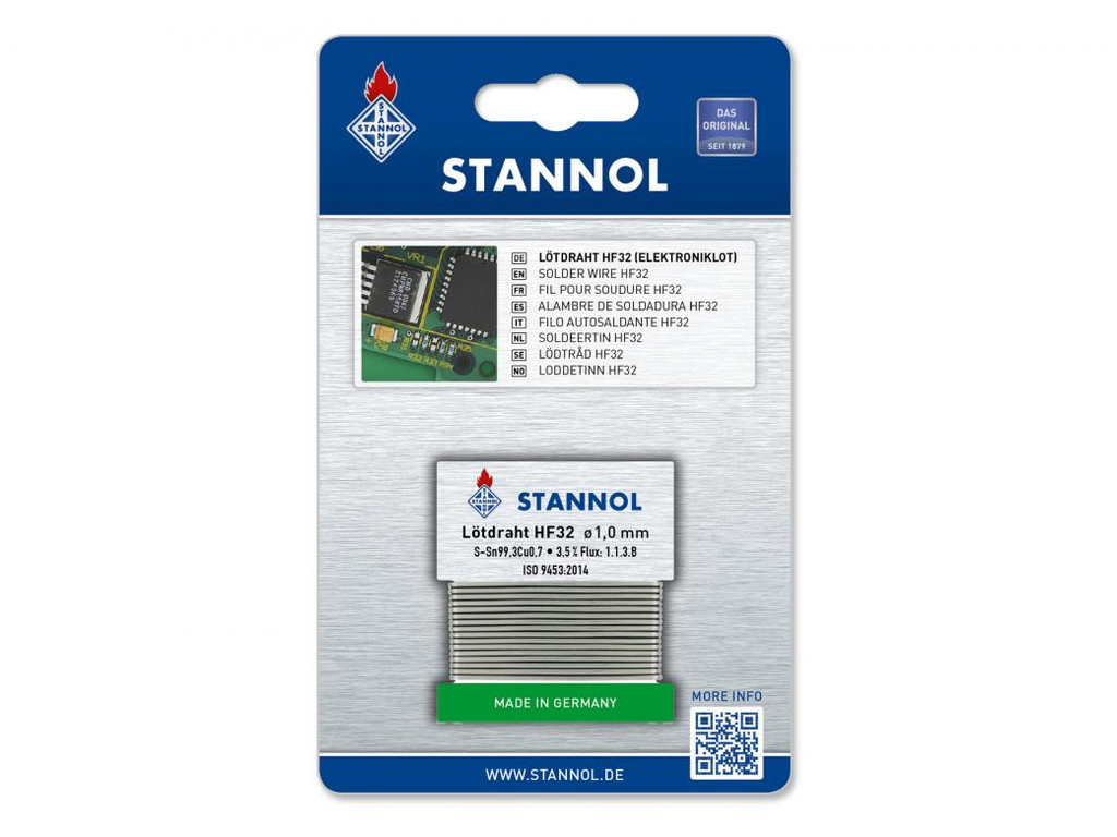 SOLDEERDRAAD HF32 1MMX1M KAART  HF32 REF:380948 STANNOL