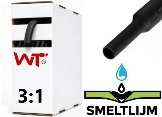NFD301 KRIMPKOUS + LIJM3:1 ZWART/BOX 9.00-3.00 (1X3.0M)