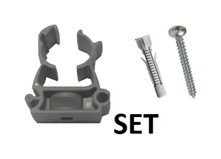 ''CLIC''-KLEM ENKEL SET GRIJS NYLON 18-20MM 10SET