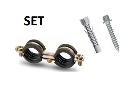 LEIDINGBEUGEL ISOL-M6-GVZ-DUBBEL 22MM 5 SETS WEDI