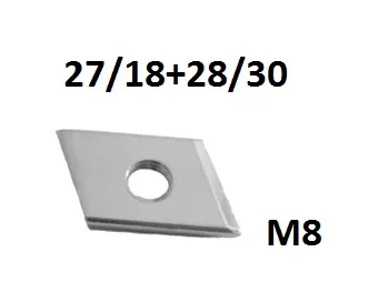 RAILMOER ZONDER VEER 27X18 + 28X30 + 38X40 M8-VZ 2ST