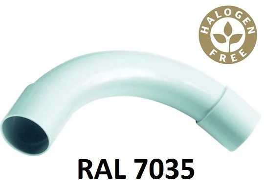 90°-BOCHT RAL 7035 PVC VR. R. BUIS 20MM 50ST REF:JB90RWT-7035M20-0050 WEDI
