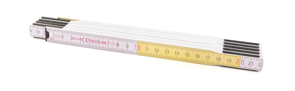 PLOOIMETER HOUT MODEL TOP5000 2M WIT/GEEL REF:ZE 105254 SOLID