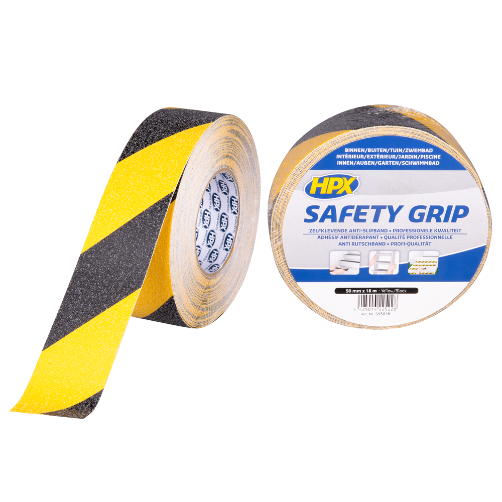 SY5018 Anti-slip tape - zwart/geel 50mm x 18m