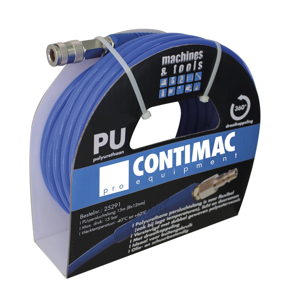 PERSLUCHTSLANG PU 15M (12x8MM) REF:25291 CONTIMAC