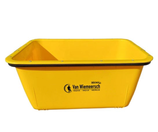MORTELBAK 200L GEEL RECHTHOEKIG + LOGO WA P816001