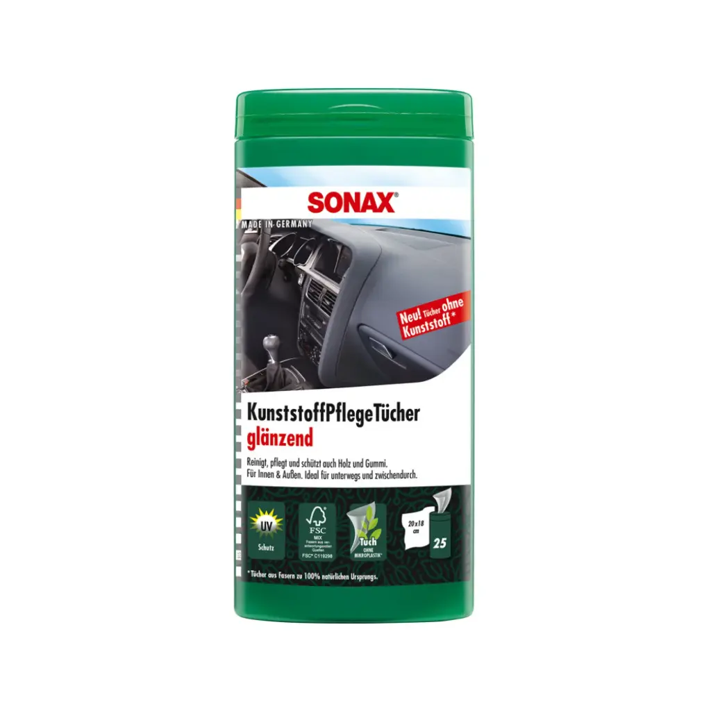 ONDERHOUDSDOEK VOOR KUNSTSTOF GLANS EFFECT 25 STUKS REF:SO412100 SONAX 