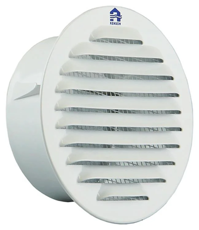 RONDE SCHOEPENROOSTER INBOUW 435/R Ø100 RAL 9010 REF:10134 RENSON